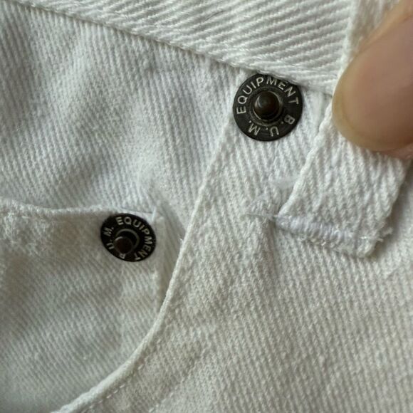 Vintage 90s BUM Equipment White Denim Mom Shorts 7 4 - Picture 5 of 9